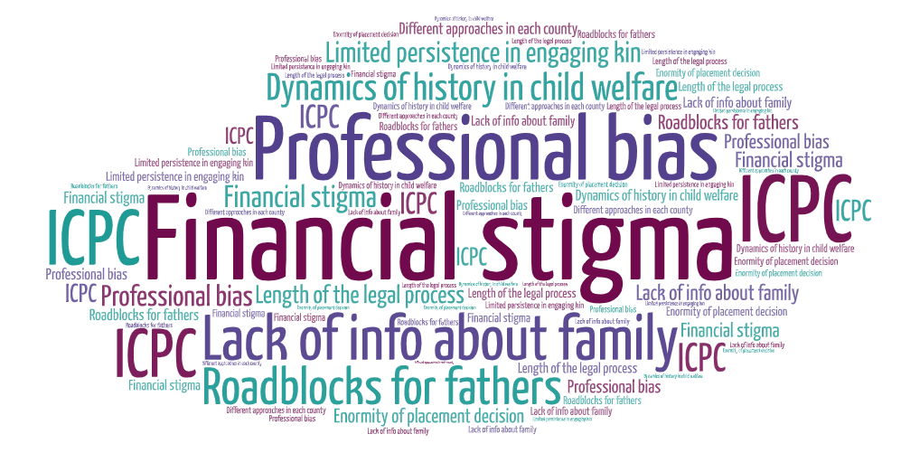 Barriers to kinship word cloud