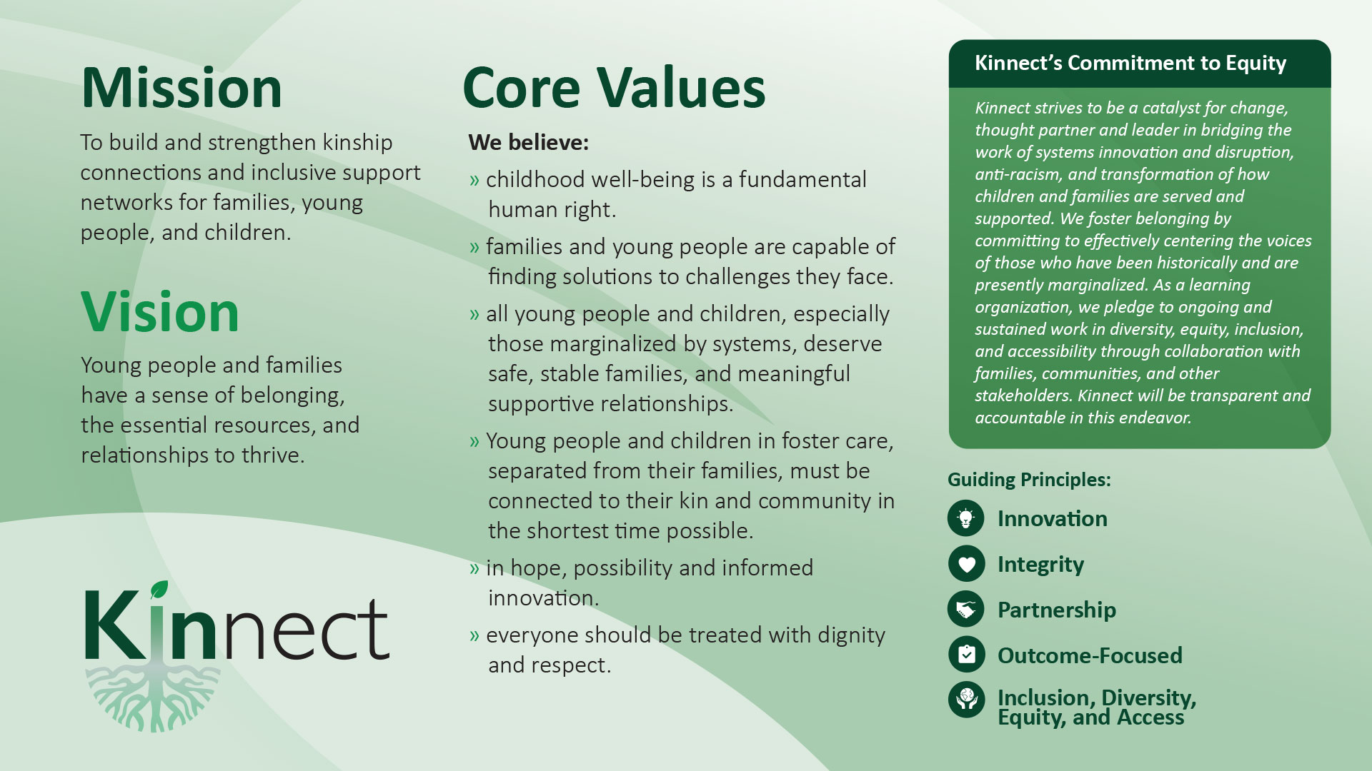 Kinnect mission vision values