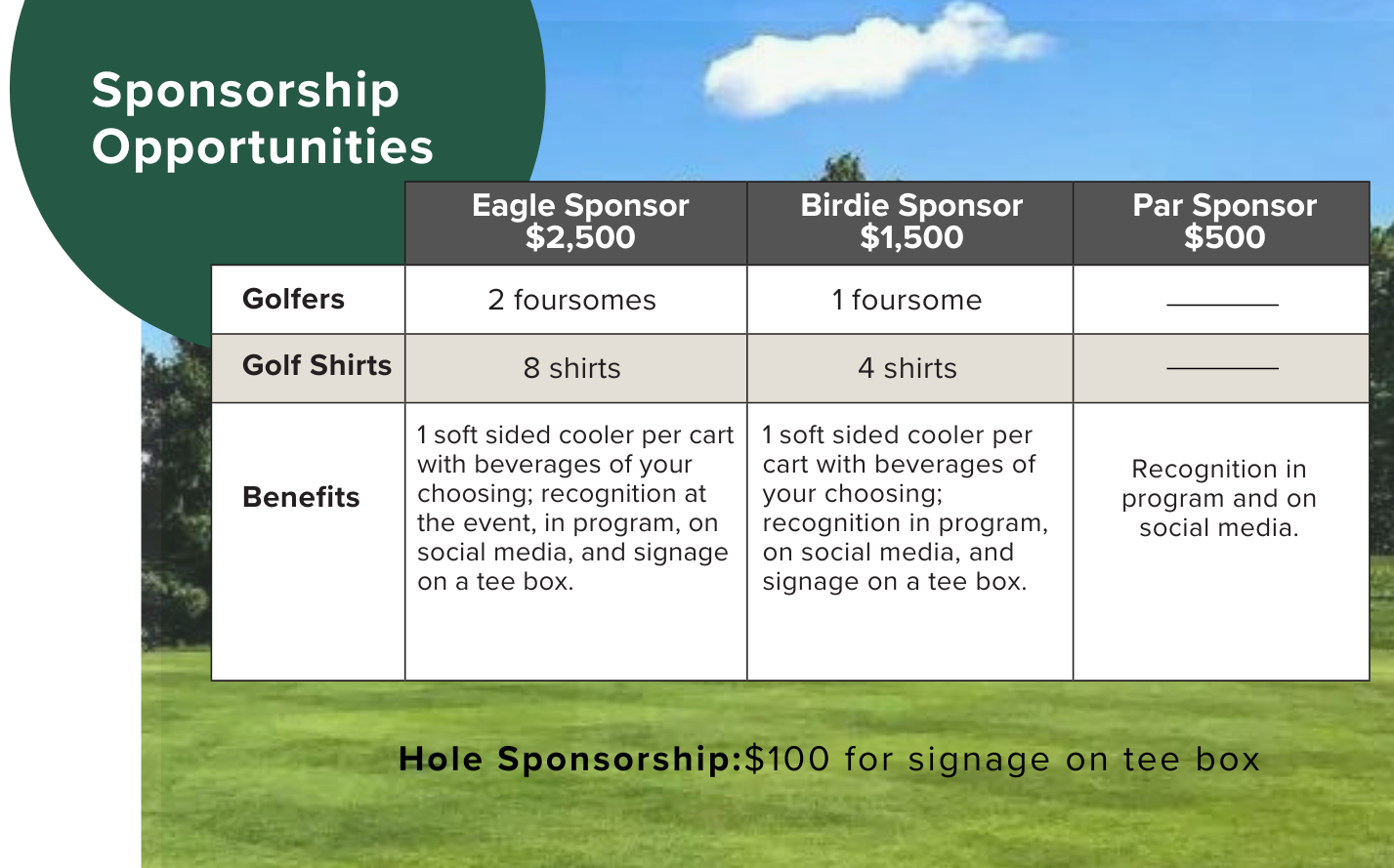 sponsorship level sample